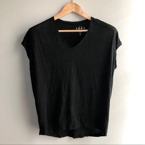 LOFT Linen Black T-Shirt